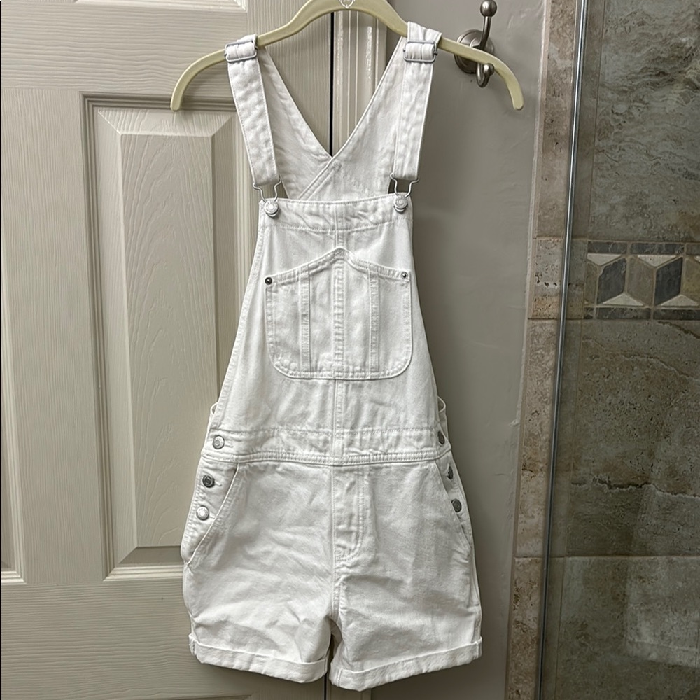 White Denim Overalls Old Navy
